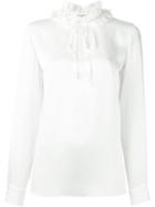 Sonia Rykiel Ruffled Collar Blouse, Women's, Size: 40, White, Viscose/acetate