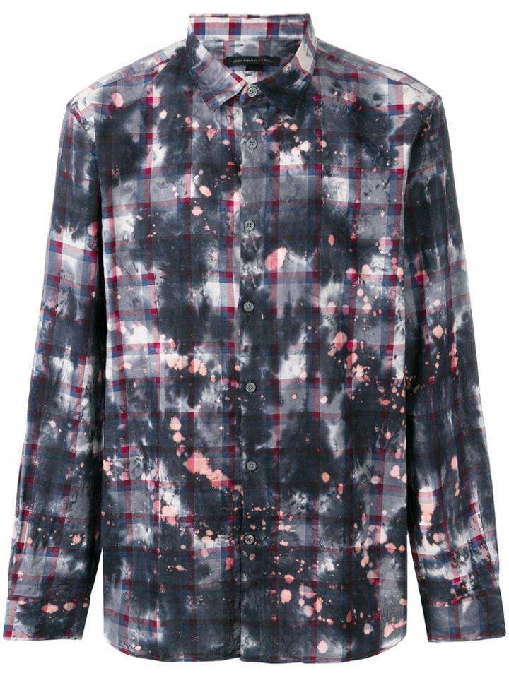 John Varvatos Printed Plaid Shirt - Blue