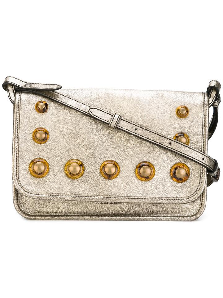 Tomas Maier - Studded Crossbody Bag - Women - Leather/metal (other)/amber - One Size, Women's, Grey, Leather/metal (other)/amber