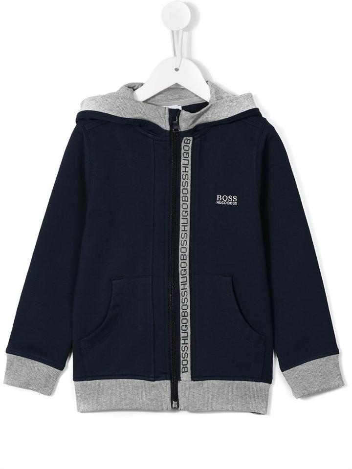 Boss Kids Stripe Logo Hoodie, Boy's, Size: 6 Yrs, Blue