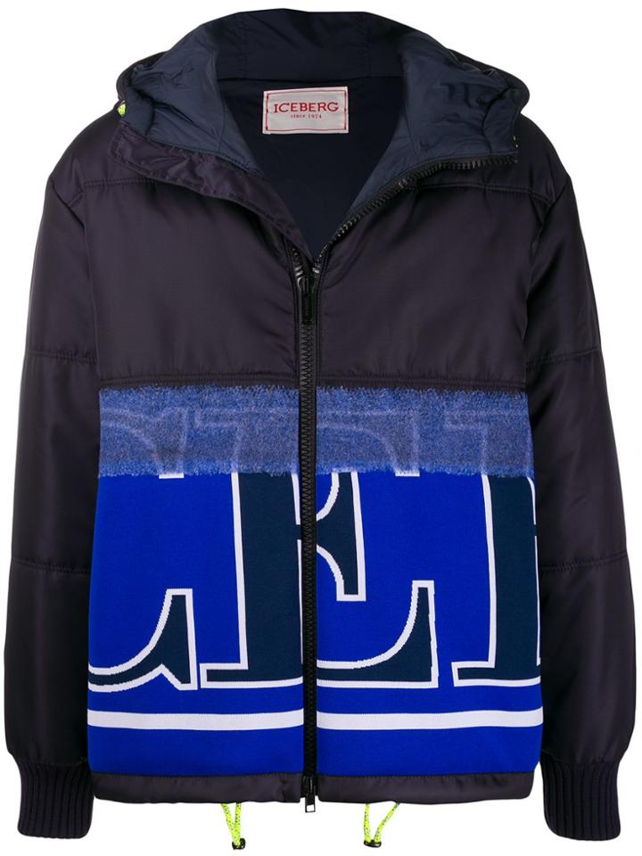 Iceberg Panelled Logo Jacket - Blue