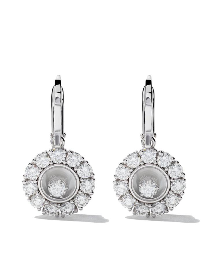 Chopard 18kt White Gold Happy Diamonds Earrings