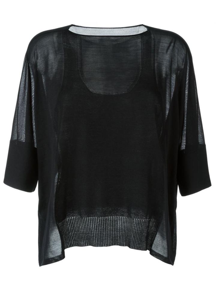 Maison Margiela Boxy Sheer Sweater, Women's, Size: L, Black, Silk