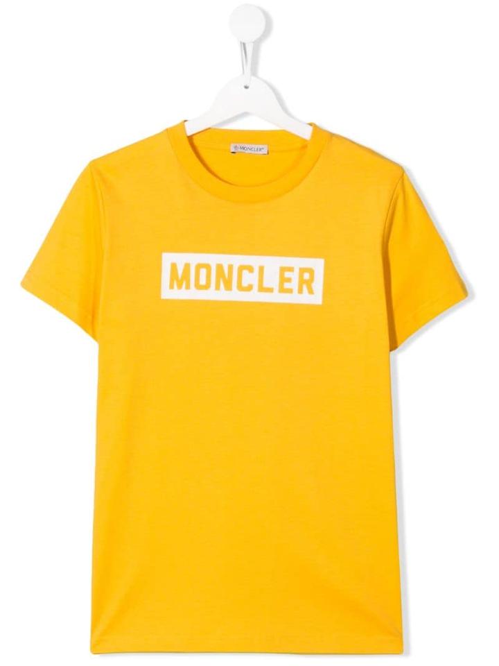 Moncler Kids Teen Logo Print T-shirt - Yellow