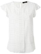 Steffen Schraut Squares Print Blouse, Women's, Size: 38, White, Silk/spandex/elastane
