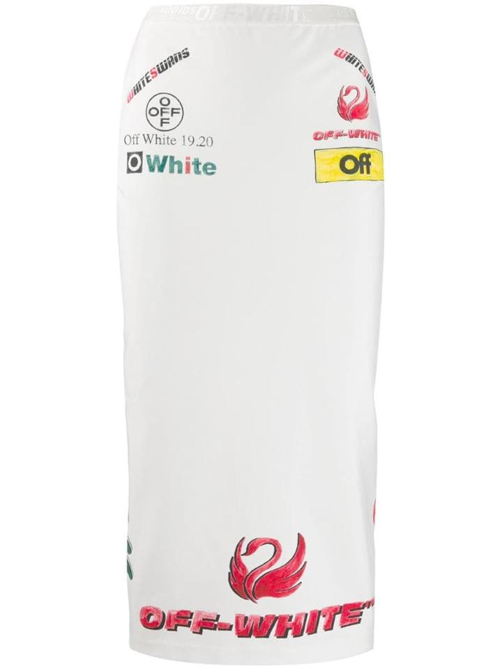 Off-white Printed Pencil Skirt