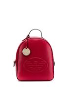 Emporio Armani Embossed Backpack - Red