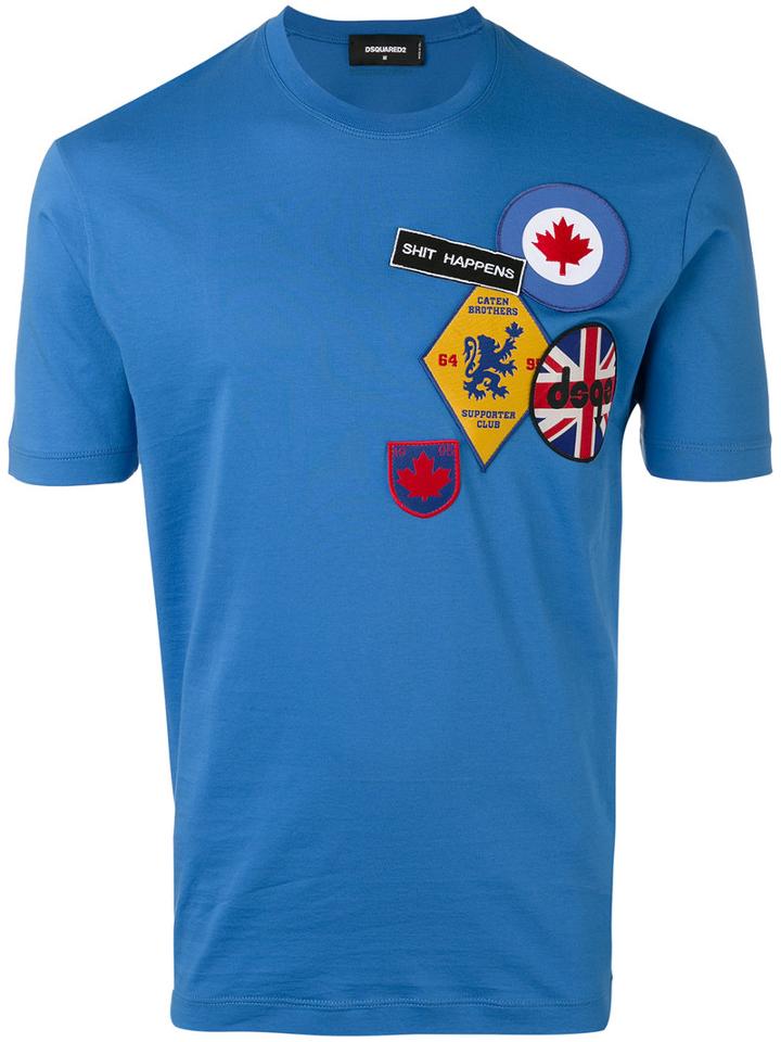 Dsquared2 - Patches T-shirt - Men - Cotton - Xs, Blue, Cotton
