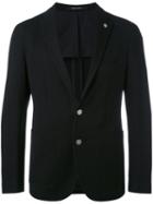 Tagliatore - Logo Pin Blazer - Men - Cotton/cupro - 50, Black, Cotton/cupro