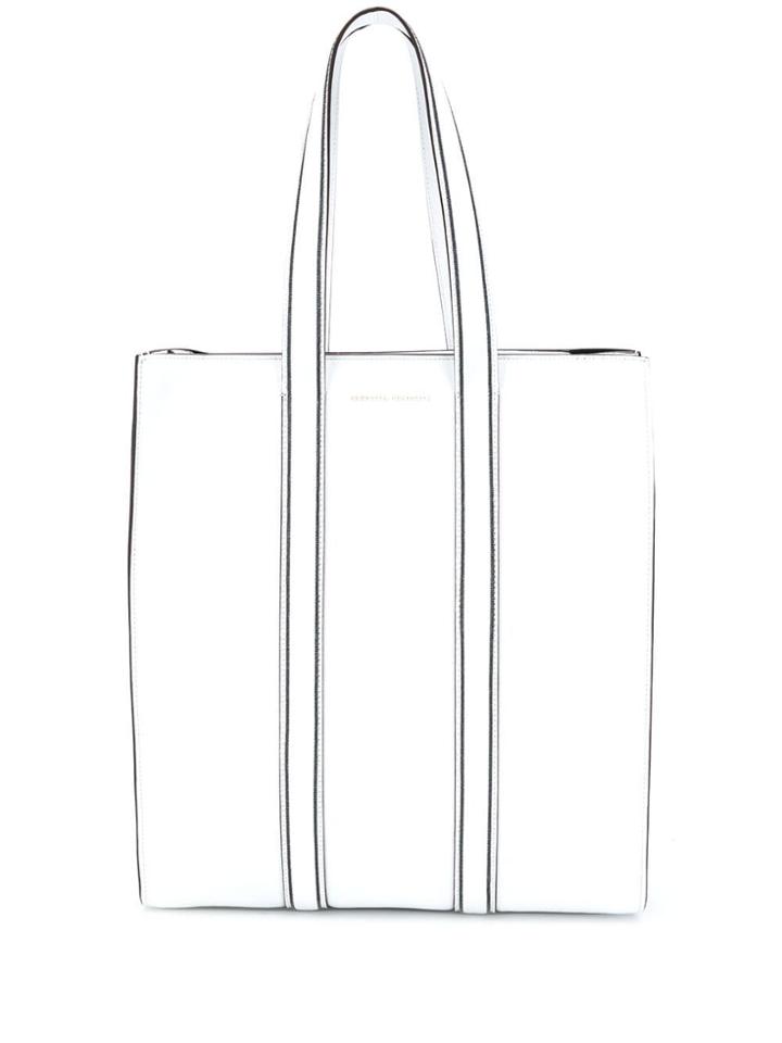 Brunello Cucinelli Contrast Piped Tote Bag - White
