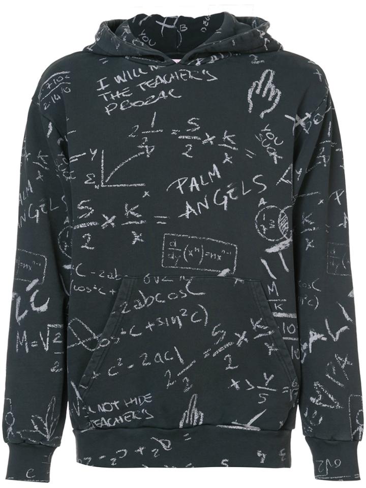 Palm Angels Blackboard Hoodie - Grey