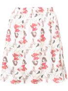 Undercover Girl Print Skirt - White