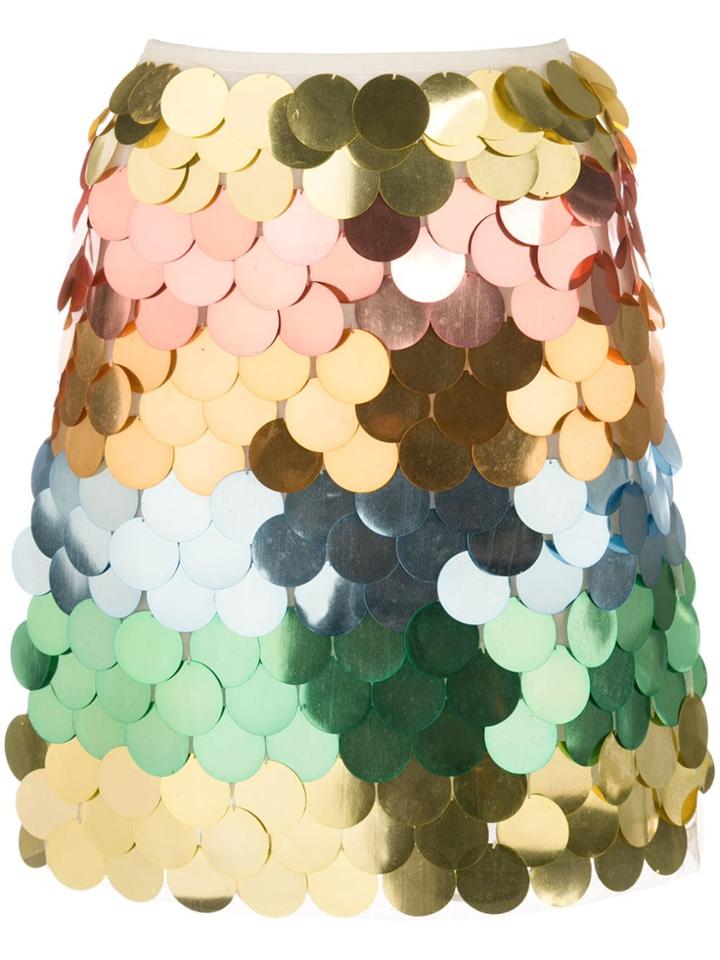 Sara Battaglia Sequin Mini Skirt - Multicolour