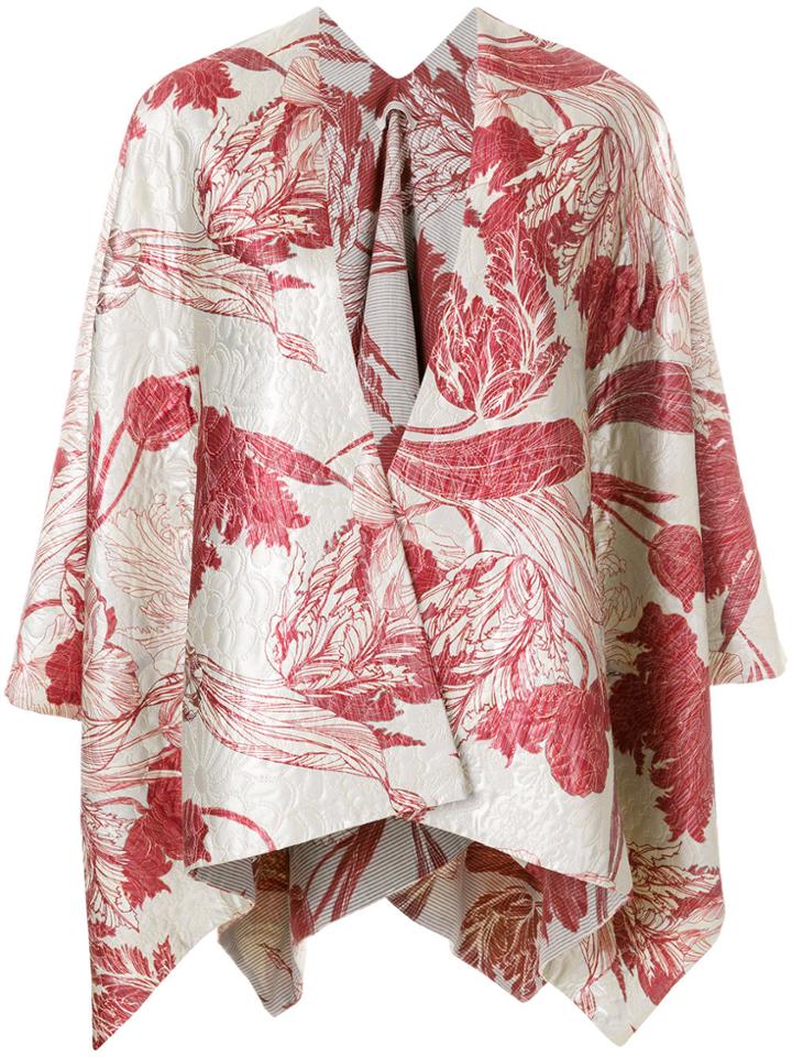 Ermanno Gallamini Oversized Cape Jacket - Red