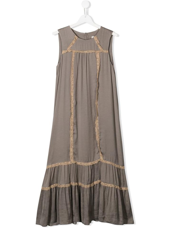 Caffe' D'orzo Teen Asia Flared Dress - Grey