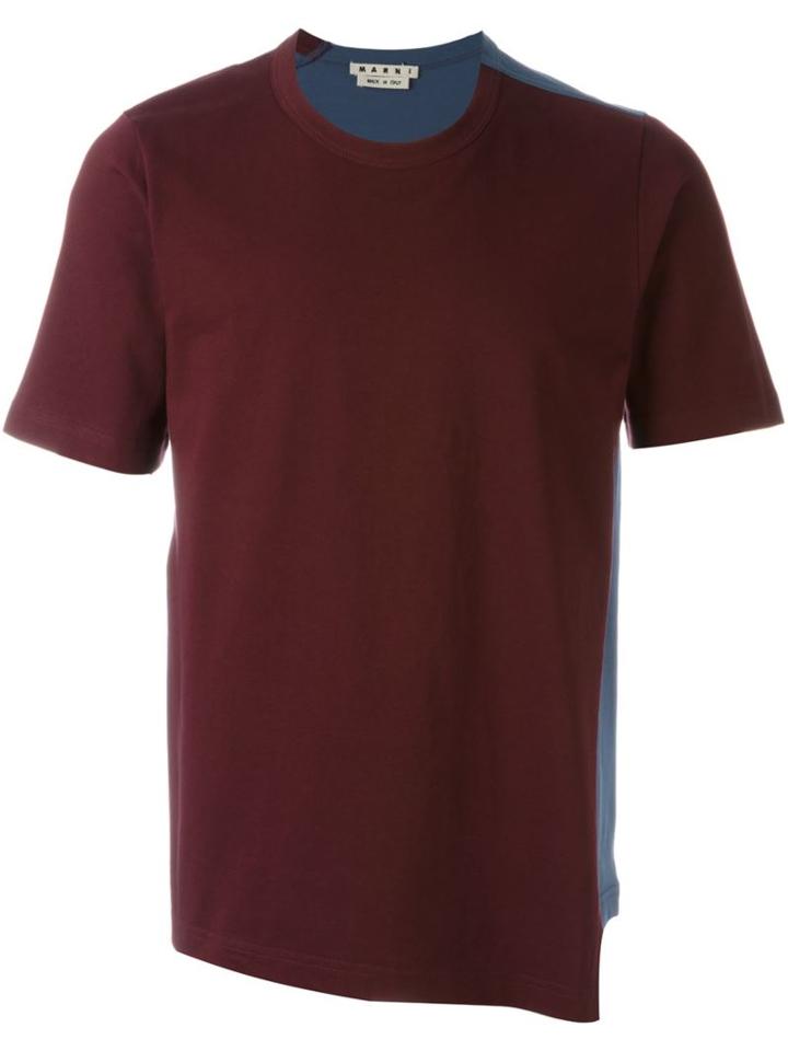 Marni Colour Block T-shirt, Men's, Size: 46, Pink/purple, Cotton