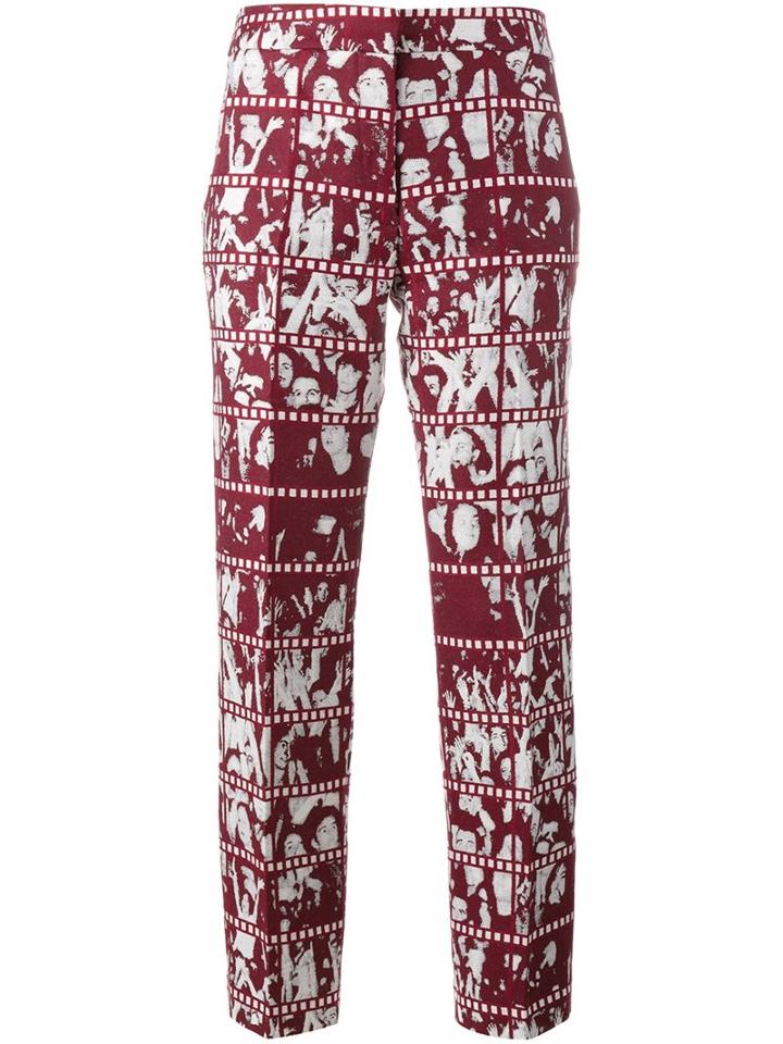 Jour/né Film Print Trousers, Women's, Size: 34, Red, Acrylic/polyester/wool