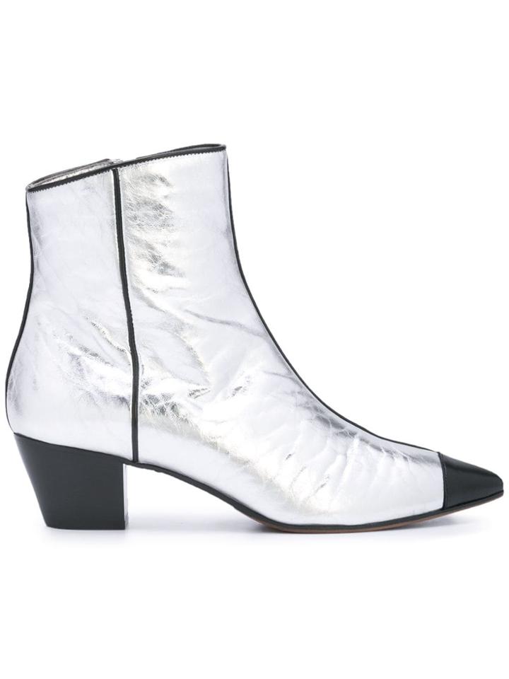 L'autre Chose Mid Heel Ankle Boot - Metallic