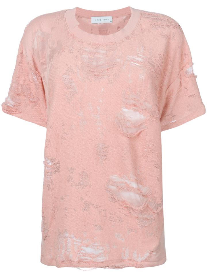 Iro Distressed T-shirt - Pink & Purple