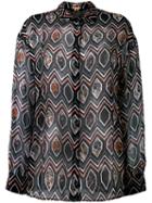 Giambattista Valli Geometric Print Shirt, Women's, Size: 44, Black, Silk