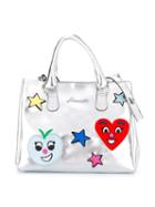 Simonetta Metallic (grey) Patch Tote Bag
