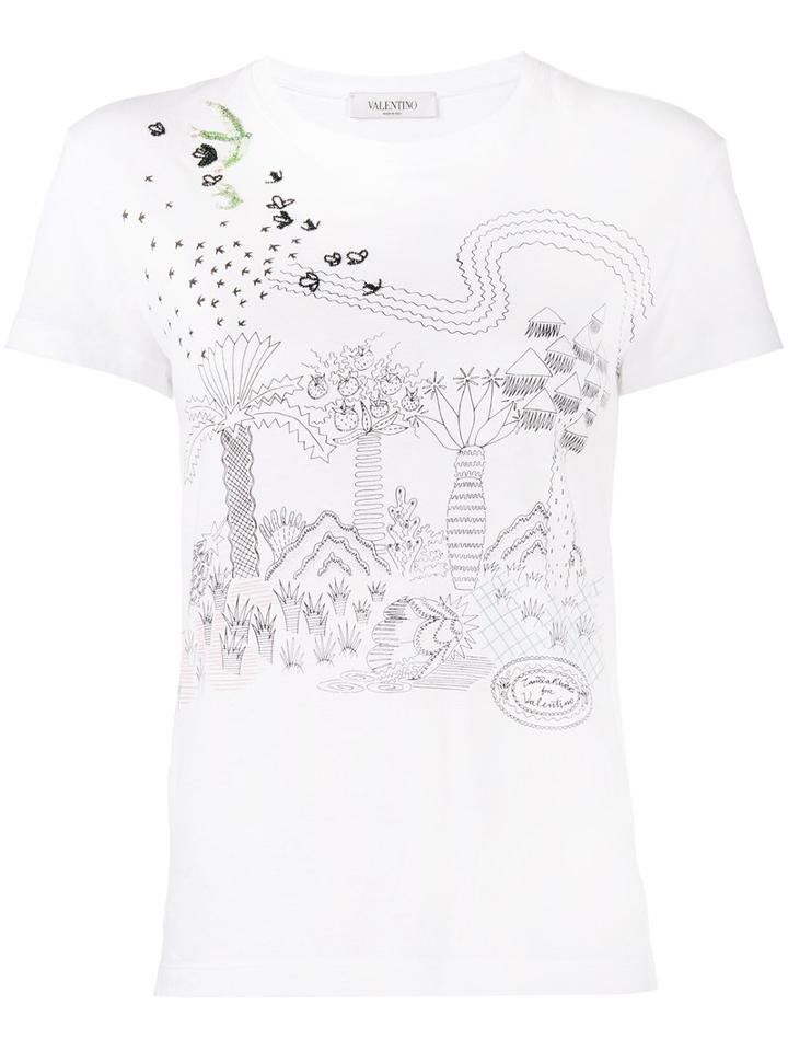 Valentino - Printed T-shirt - Women - Cotton/polyester - S, White, Cotton/polyester