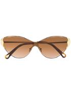 Chloé Eyewear Cat Eye Sunglasses - Gold