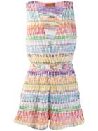 Missoni Mare Zigzag Knit Plunge Playsuit - White
