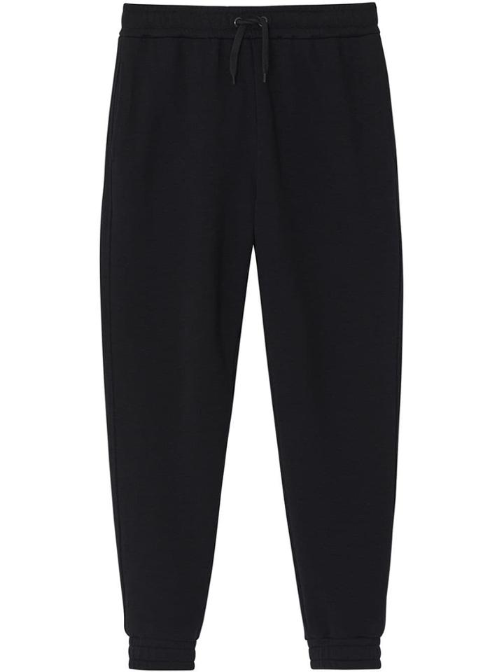 Burberry Logo Print Cotton Trackpants - Black