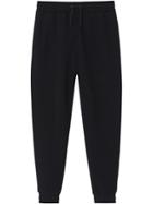 Burberry Logo Print Cotton Trackpants - Black