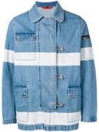Fay Striped Denim Jacket - Blue