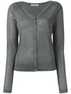 Dorothee Schumacher High Shine Cardigan, Women's, Size: 2, Grey, Polyester/viscose/metallic Fibre