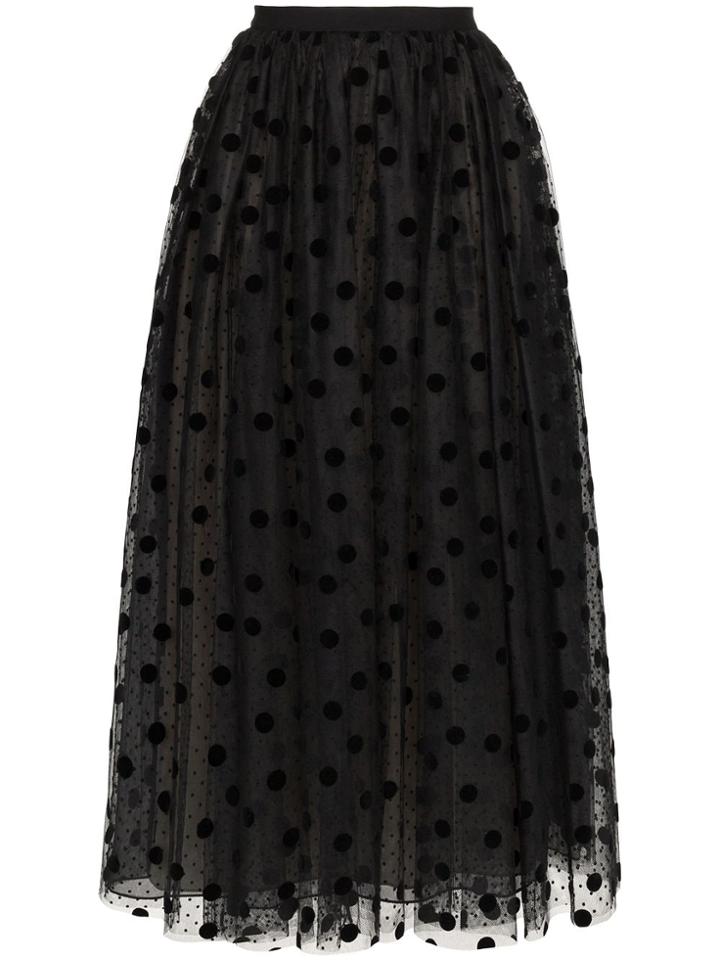 Erdem Lindie Polka-dot Tulle Skirt - Black
