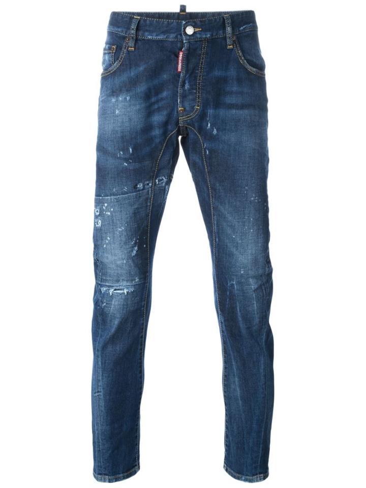 Dsquared2 Tidy Biker Jeans, Men's, Size: 46, Blue, Cotton/spandex/elastane/polyester