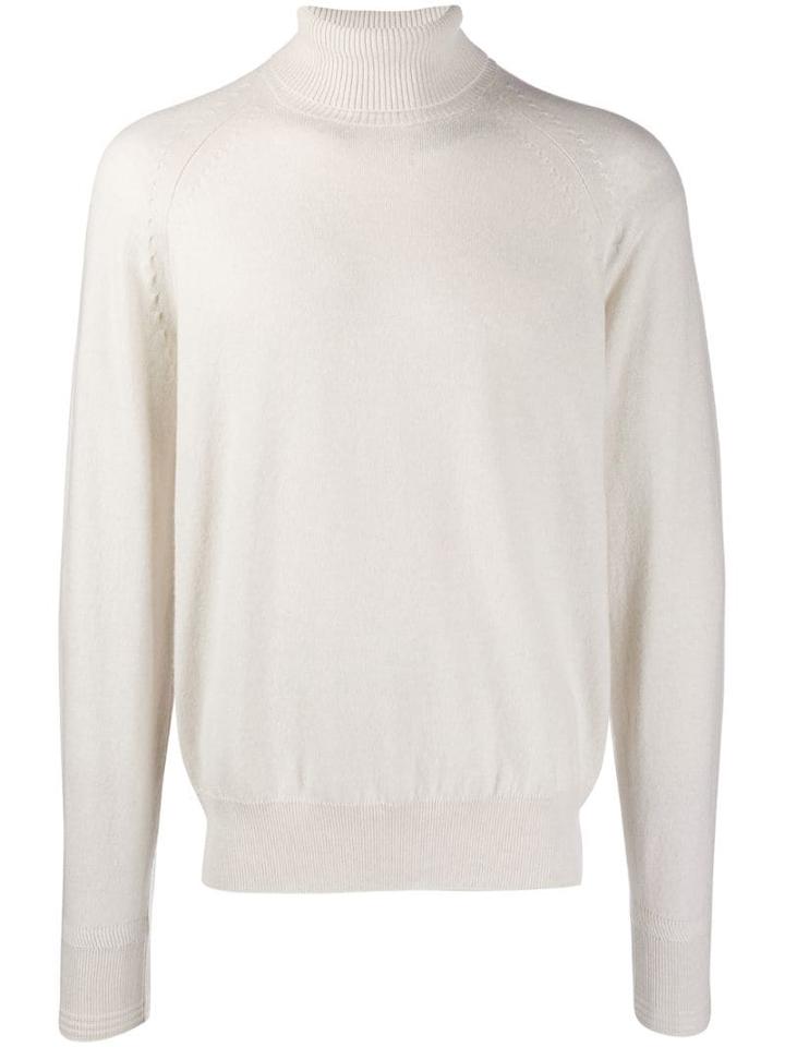 Tom Ford Ribbed Roll Neck Jumper - Neutrals