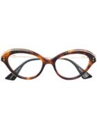 Gucci Eyewear Cat Eye Glasses - Brown