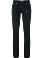 Pierre Balmain Zipped Pocket Skinny Jeans, Women's, Size: 24, Black, Cotton/polyester