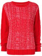 Coohem Gradation Cable Knit Jumper - Red
