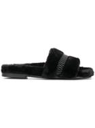 Kendall+kylie Embellished Faux Fur Slides - Black