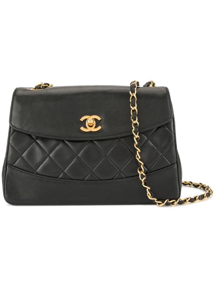 Chanel Pre-owned Trapezoid Cc Turn-lock Shoulder Bag - Black