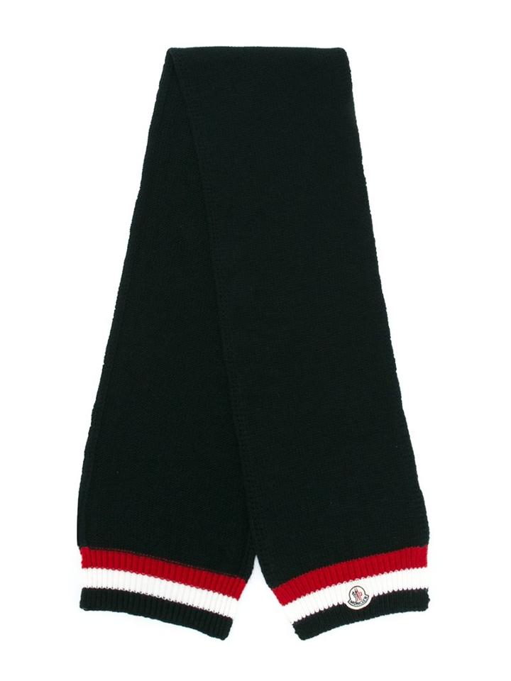 Moncler Kids Striped Hem Scarf, Boy's, Blue