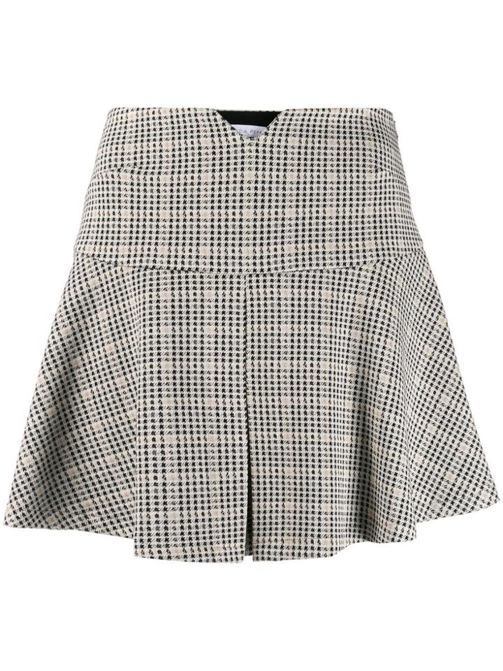 Patrizia Pepe Check Patterned Flared Mini Skirt - Neutrals