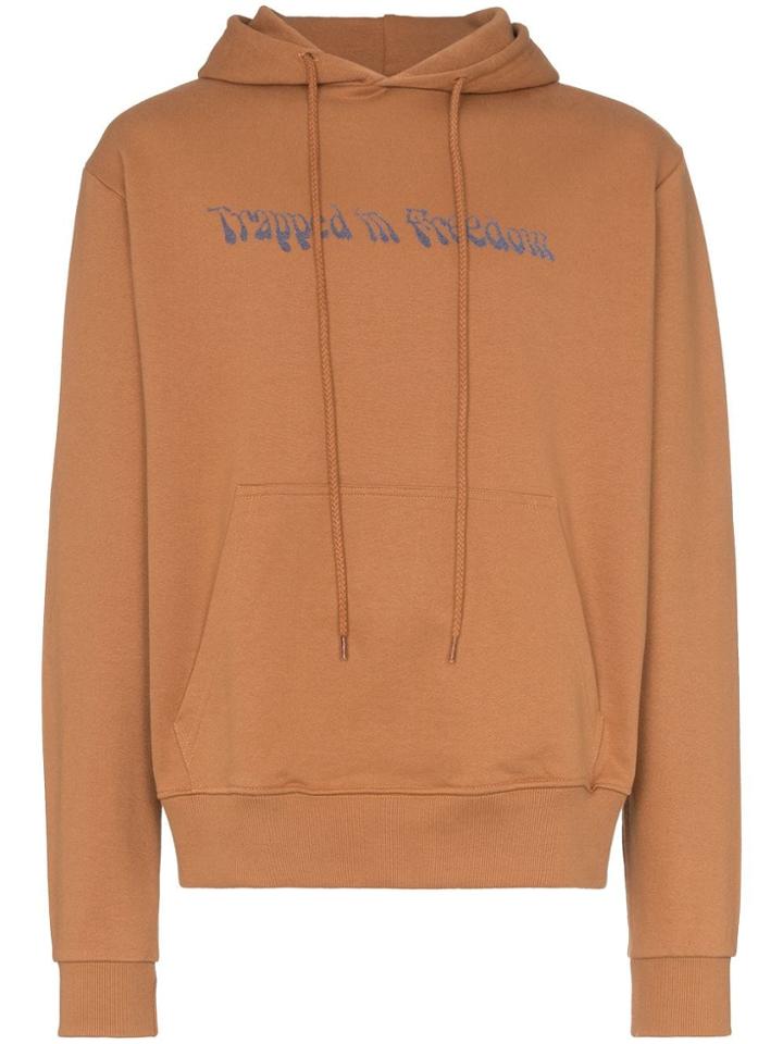 Vyner Articles Logo Print Hooded Jumper - Brown