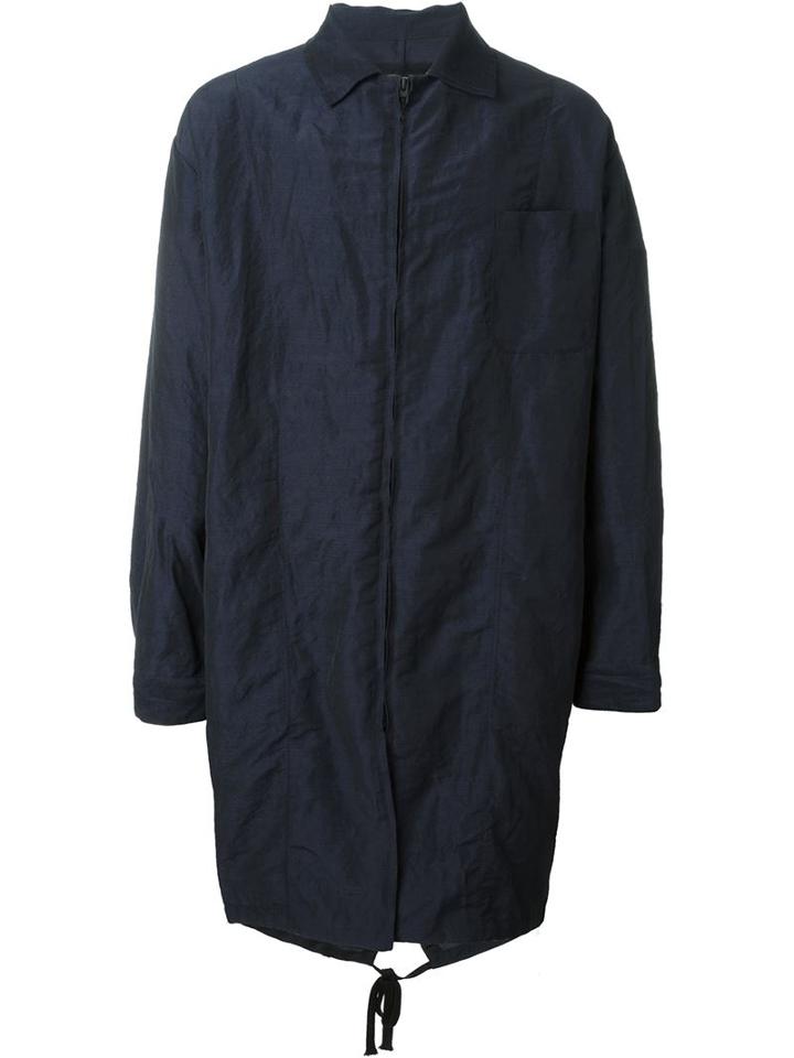 Uma Wang Oversize Cristoforo Coat, Men's, Size: M, Blue, Linen/flax/polyester