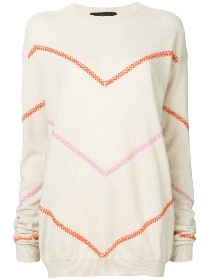 Rochas Loose Fit Dotted Sweater - Neutrals