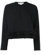 Comme Des Garçons Comme Des Garçons Pleated Hem T-shirt, Women's, Size: Medium, Black, Polyester