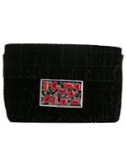 Chanel Vintage Stone Embellished Clutch, Women's, Black