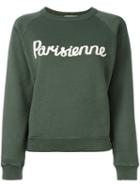 Maison Kitsuné 'parisienne' Sweatshirt, Women's, Size: Large, Green, Cotton