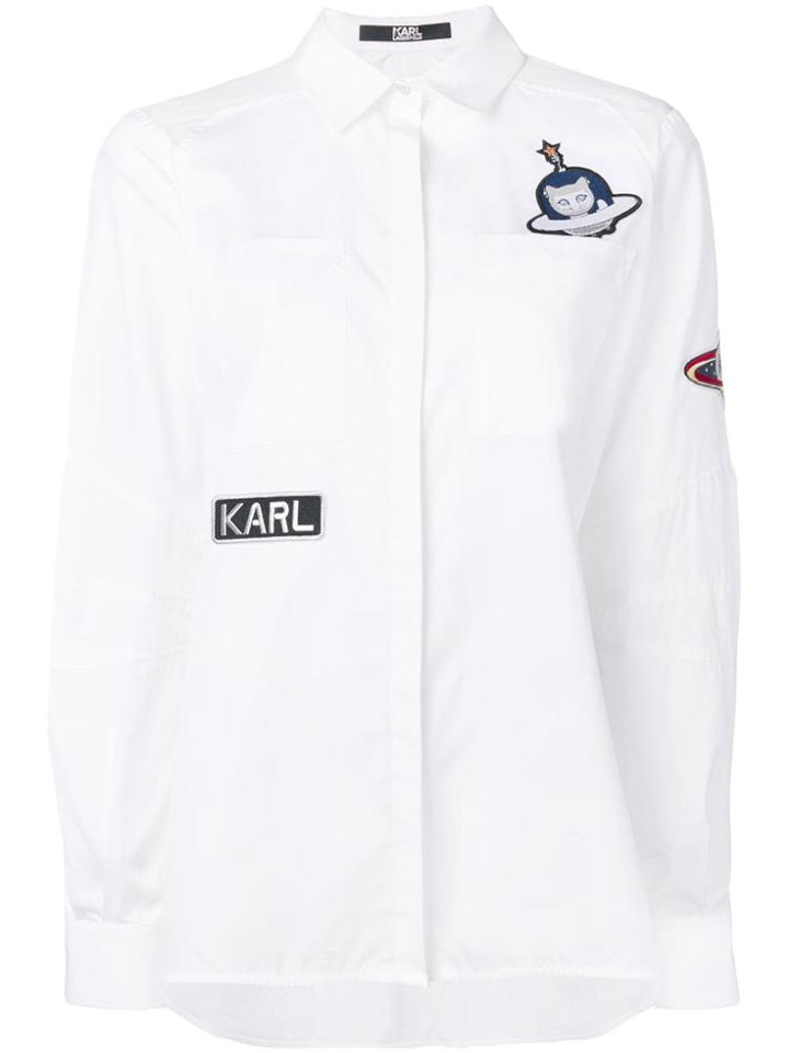 Karl Lagerfeld Patch Button-down Shirt - White