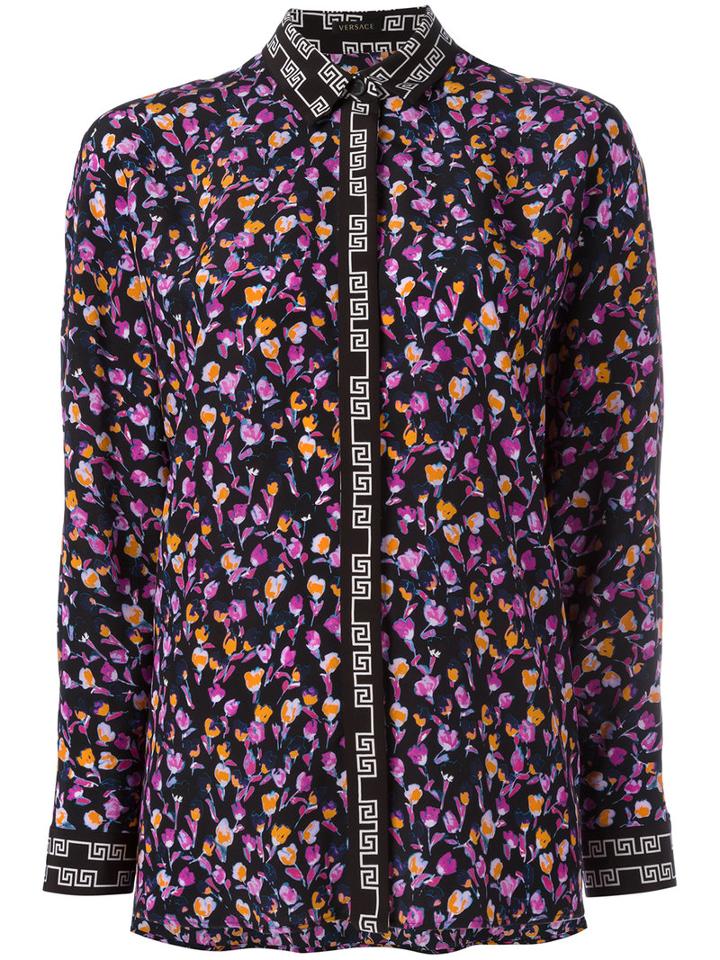 Versace Floral Print Shirt, Women's, Size: 40, Silk